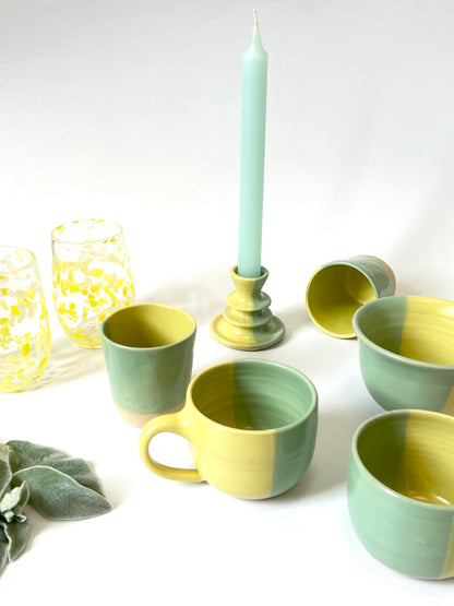 *Exclusive* Two-Toned Ceramic Tumbler - Lemon / Aqua