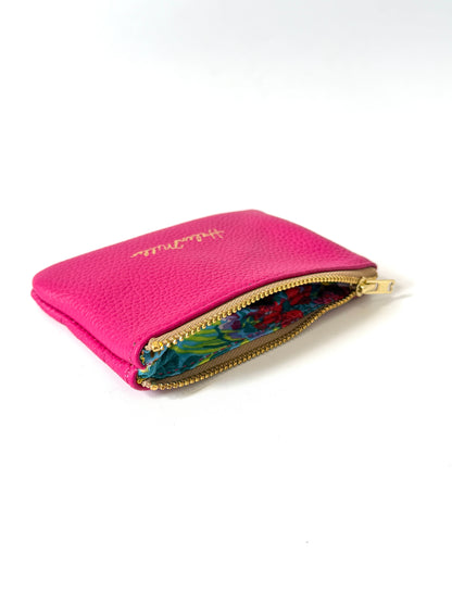 Coin Purse 12cm - Fuchsia Leather