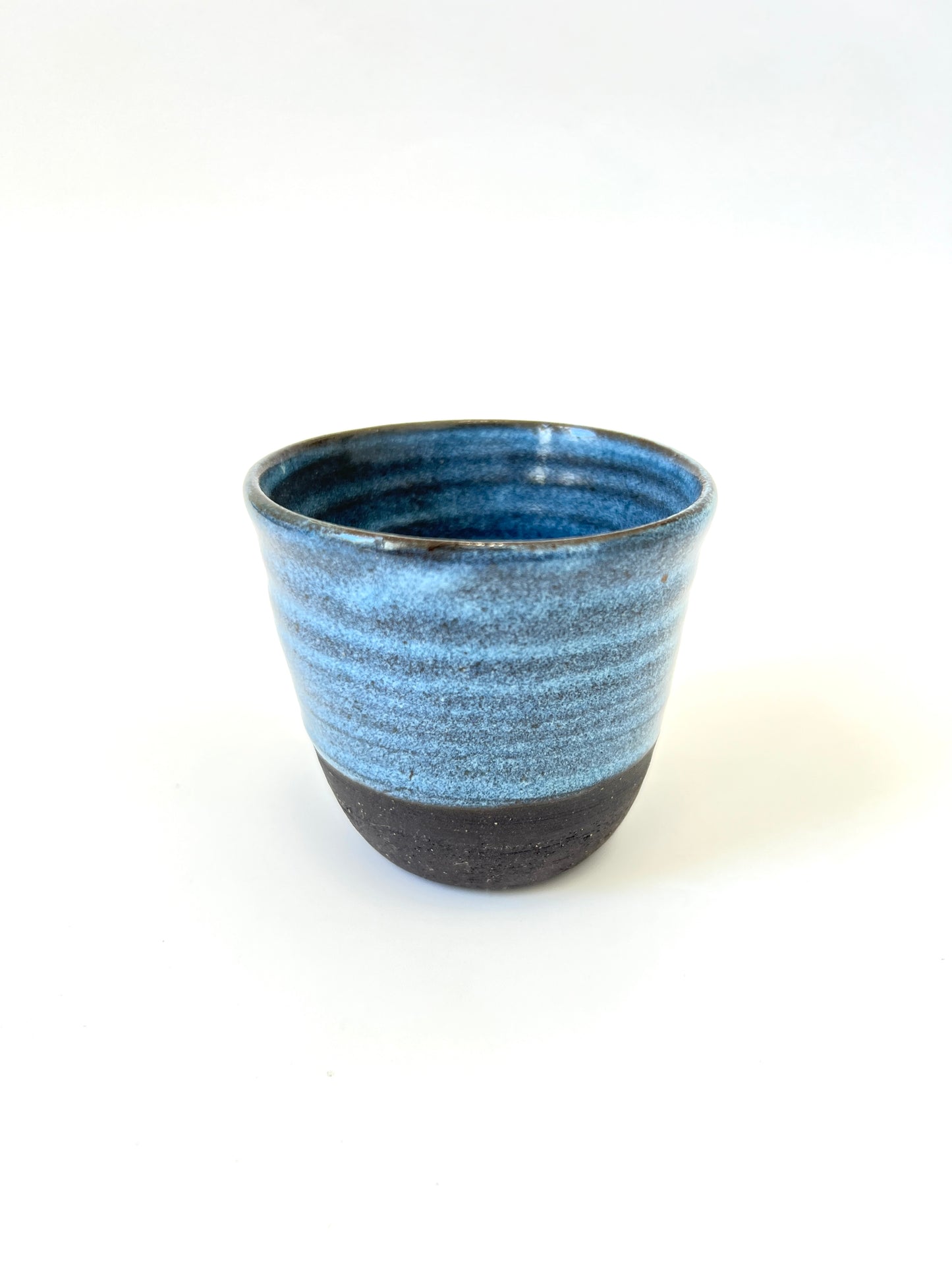 Coffee Tumbler - Blue on Black Clay