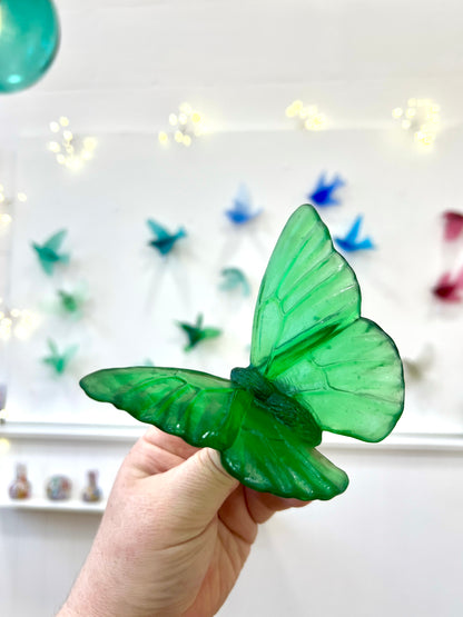 Emerald Medium Glass Butterfly Artwork - Classic - by Luke Jacomb