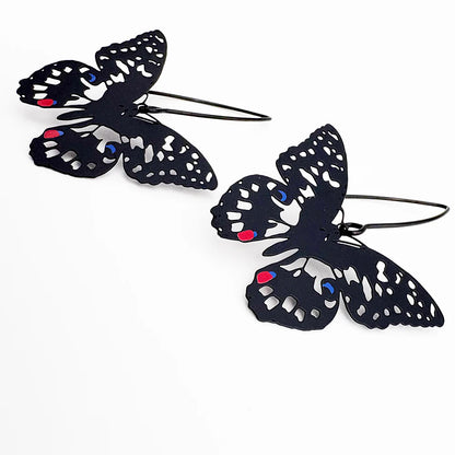 Midi Chequered Swallowtail Butterfly Earrings