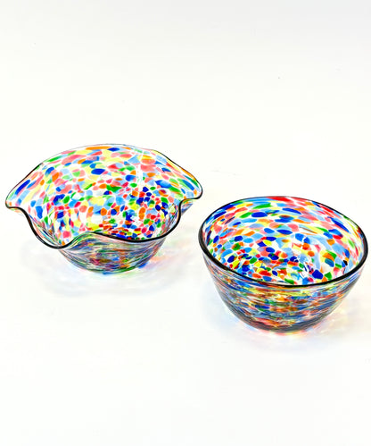Handblown Glass Lolly Bowl - Peacock