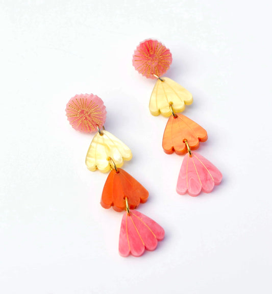 Sunbeam Earrings - Coral