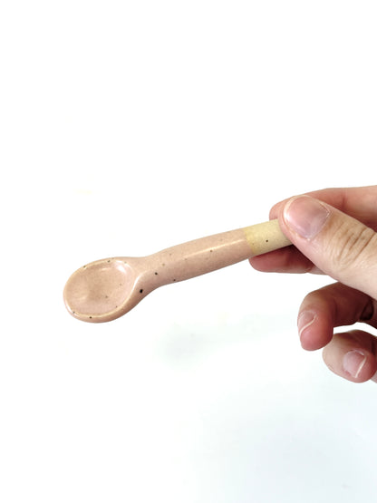 Pink Handmade Ceramic Mini Spoon