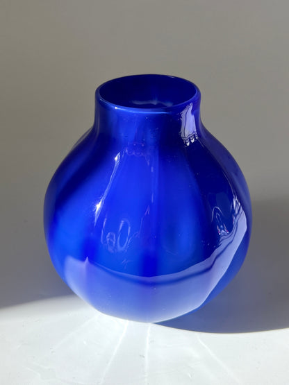 Handblown Glass "Dodici" Vase - Lapis  Opal Blue