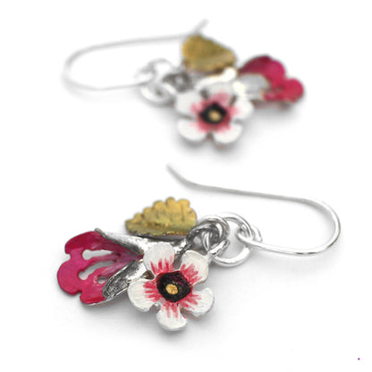 Silver Charm Floral Earrings - Flora