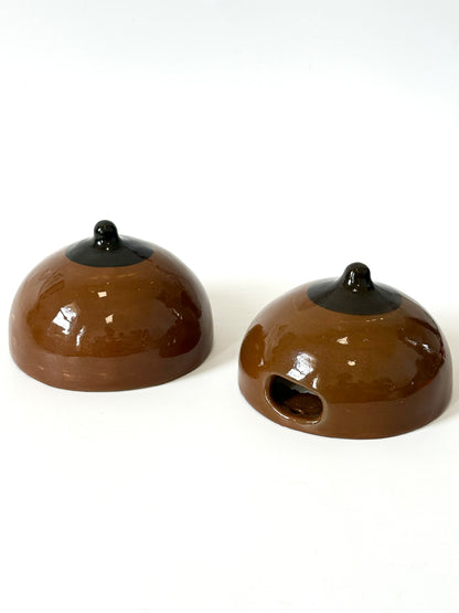 Brown Ceramic Boob Wall Vase by Studio Soph - Round