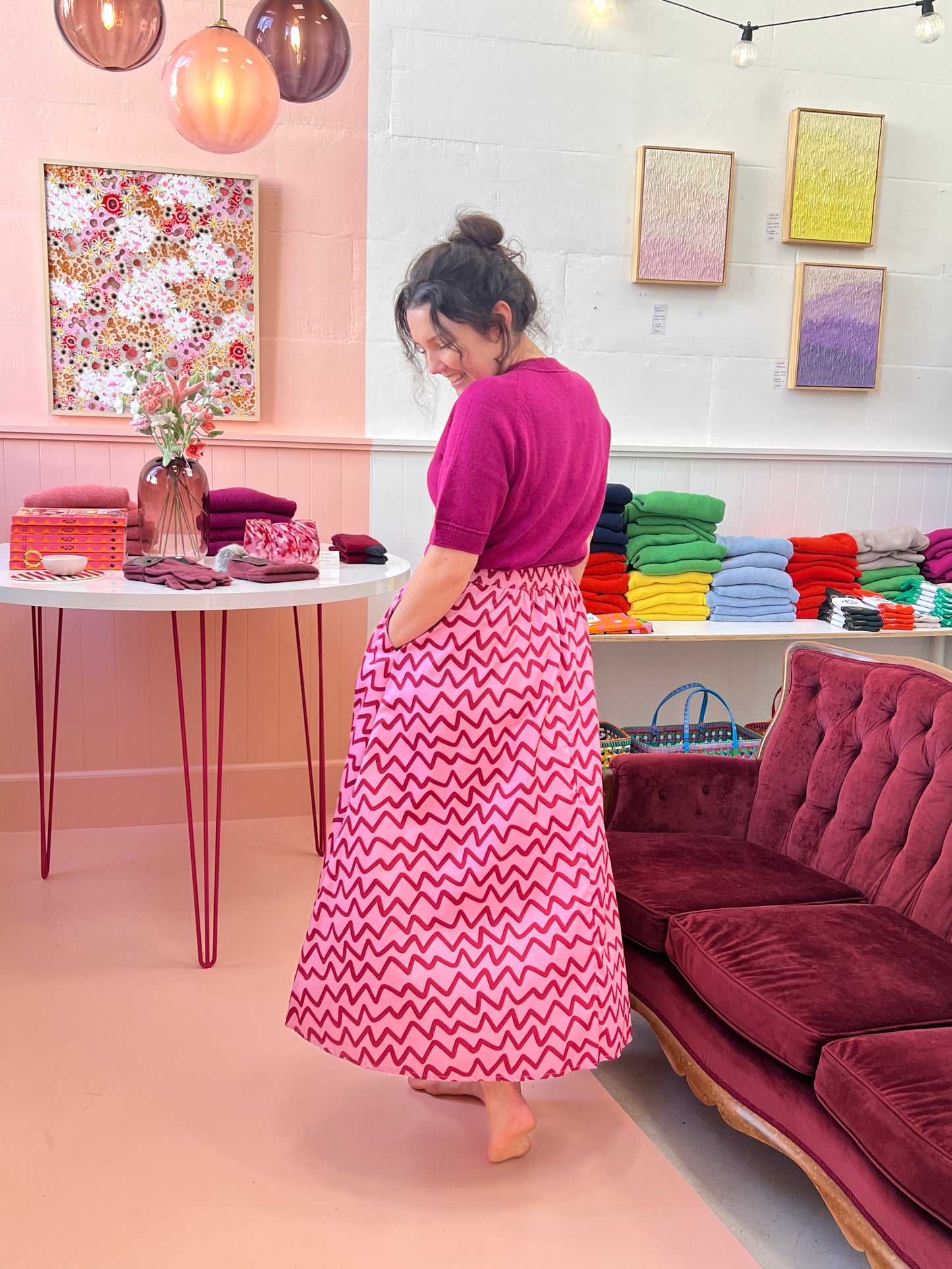 Cotton/Merino blend "Hansa"  Tee - Cerise