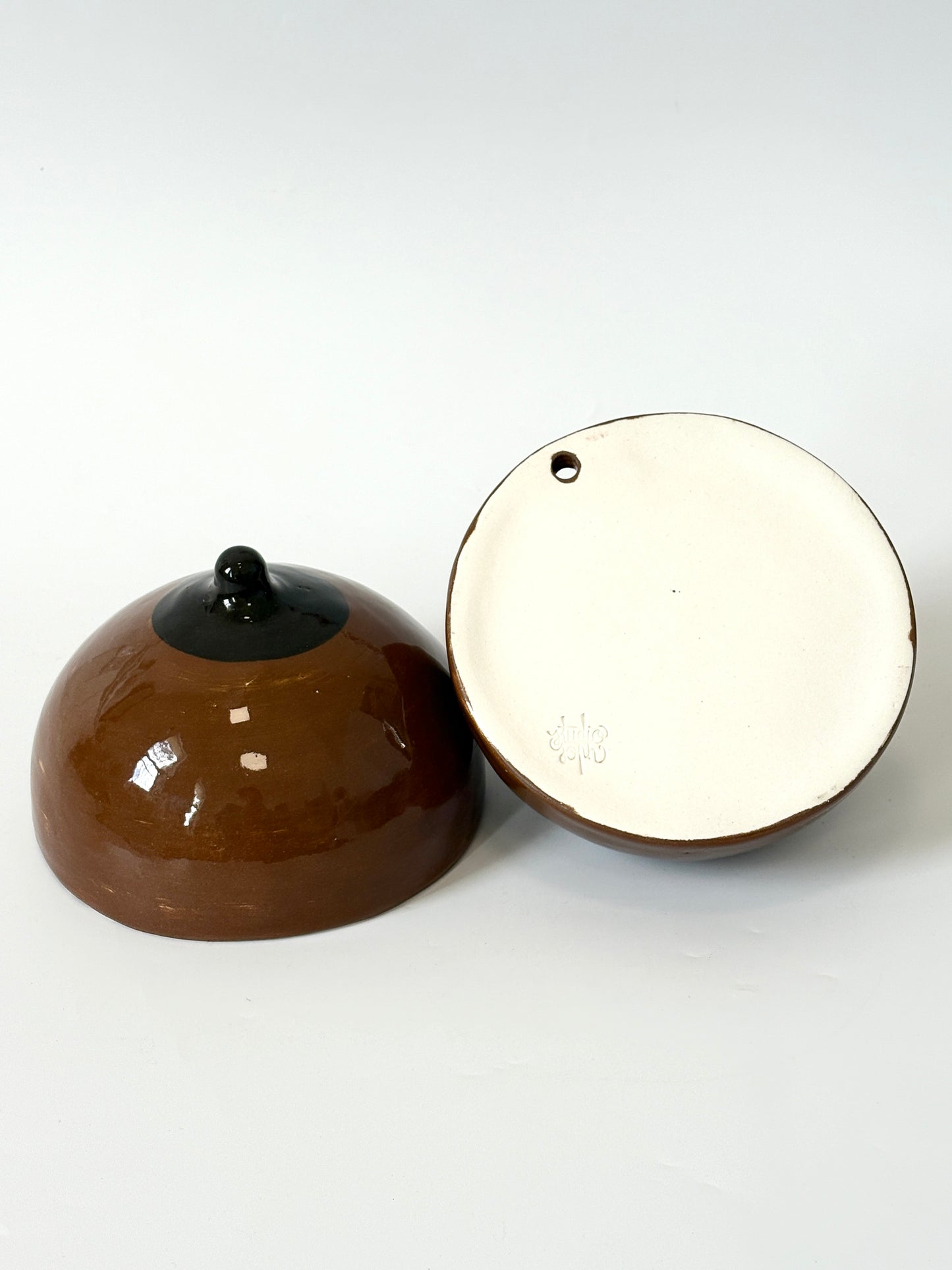 Brown Ceramic Boob Wall Vase by Studio Soph - Round