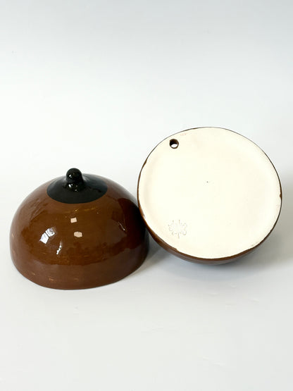 Brown Ceramic Boob Wall Vase by Studio Soph - Round
