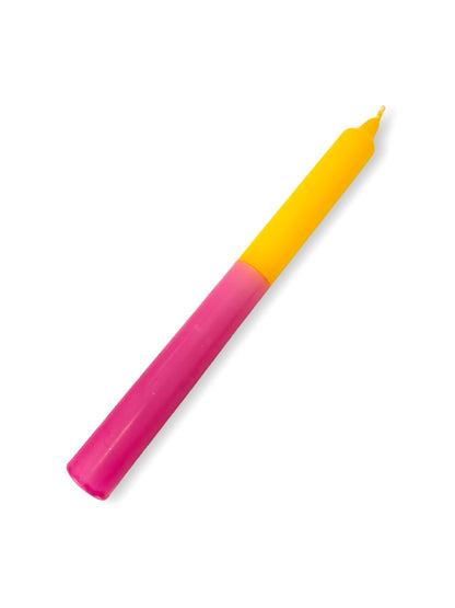 Yellow / Dark Pink Two-Toned Candle - 240mm