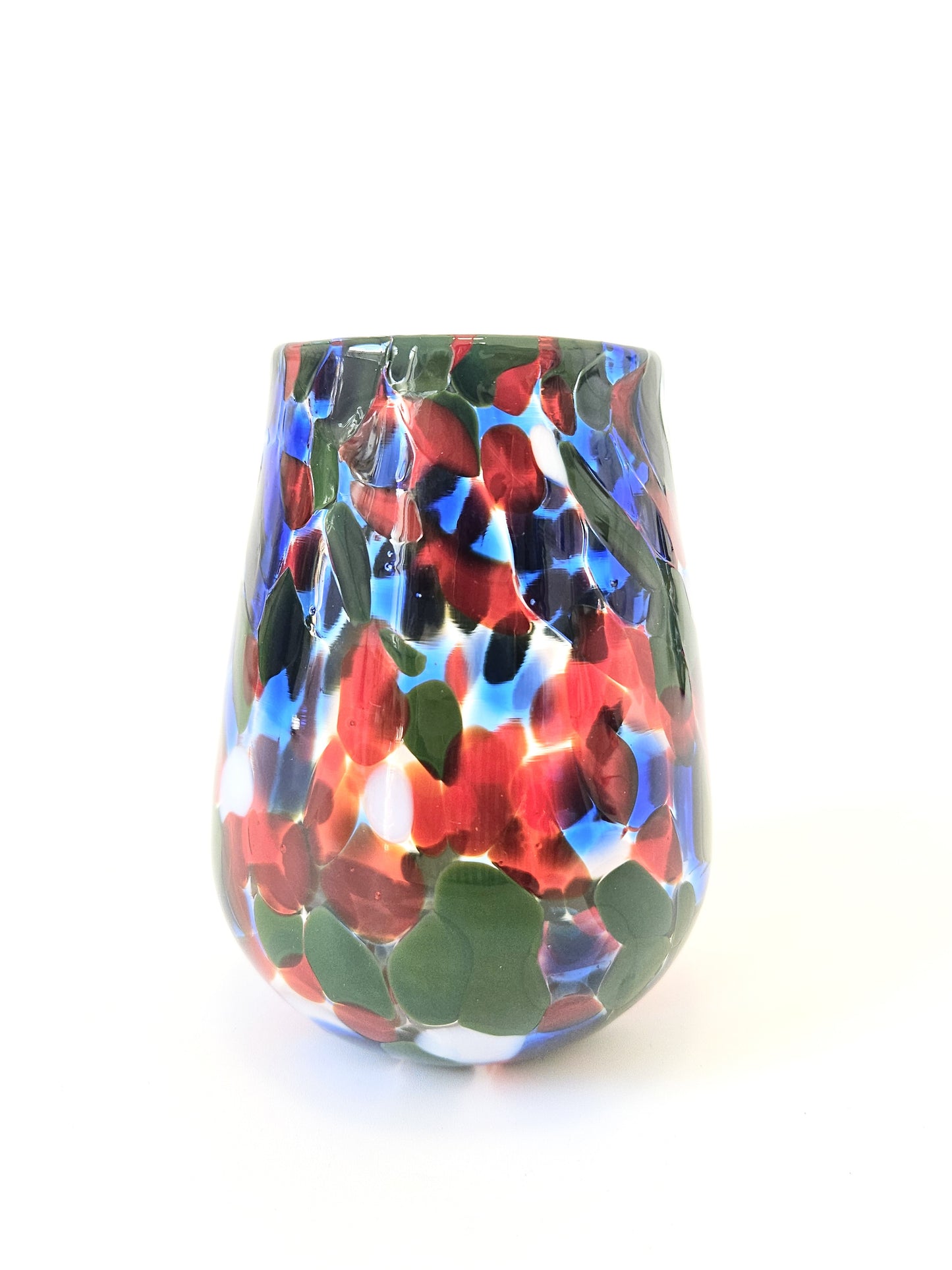 Handblown Glass Tumbler - Red, Blue, Green