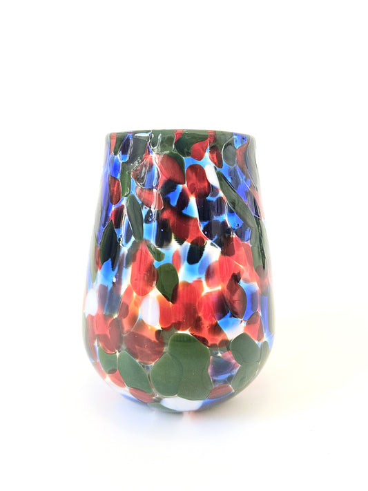 Handblown Glass Tumbler - Red, Blue, Green