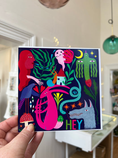 'HEY!' Illustrated Card by Studio Soph”