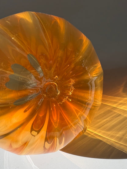 Handblown Glass "Dodici" Vase - Tangerine transparent