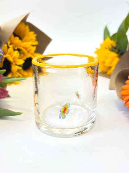 Handblown Glass "Rebel Rocks" Tumbler - Yellow