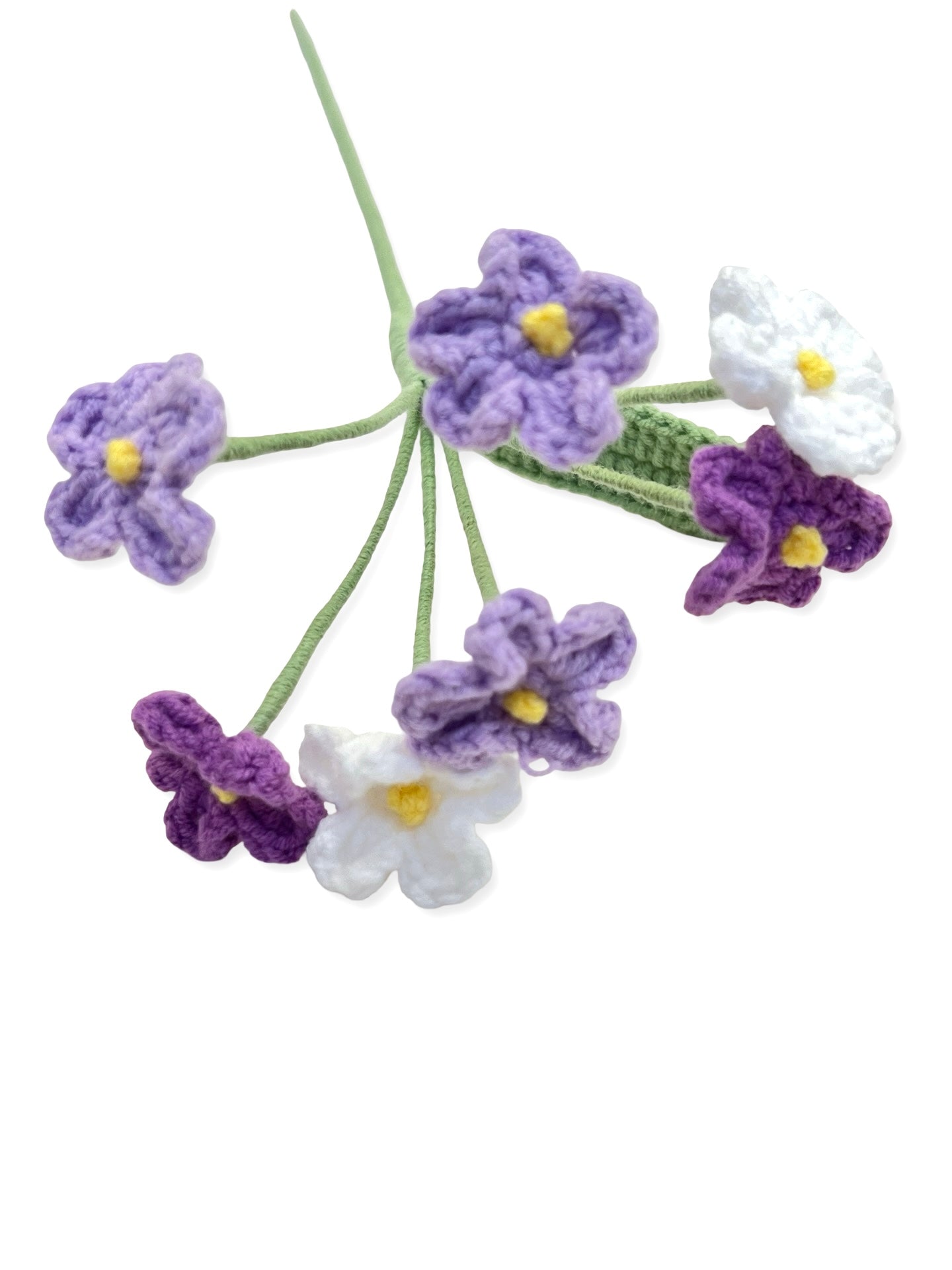 Crocheted Forget Me Not - Purples