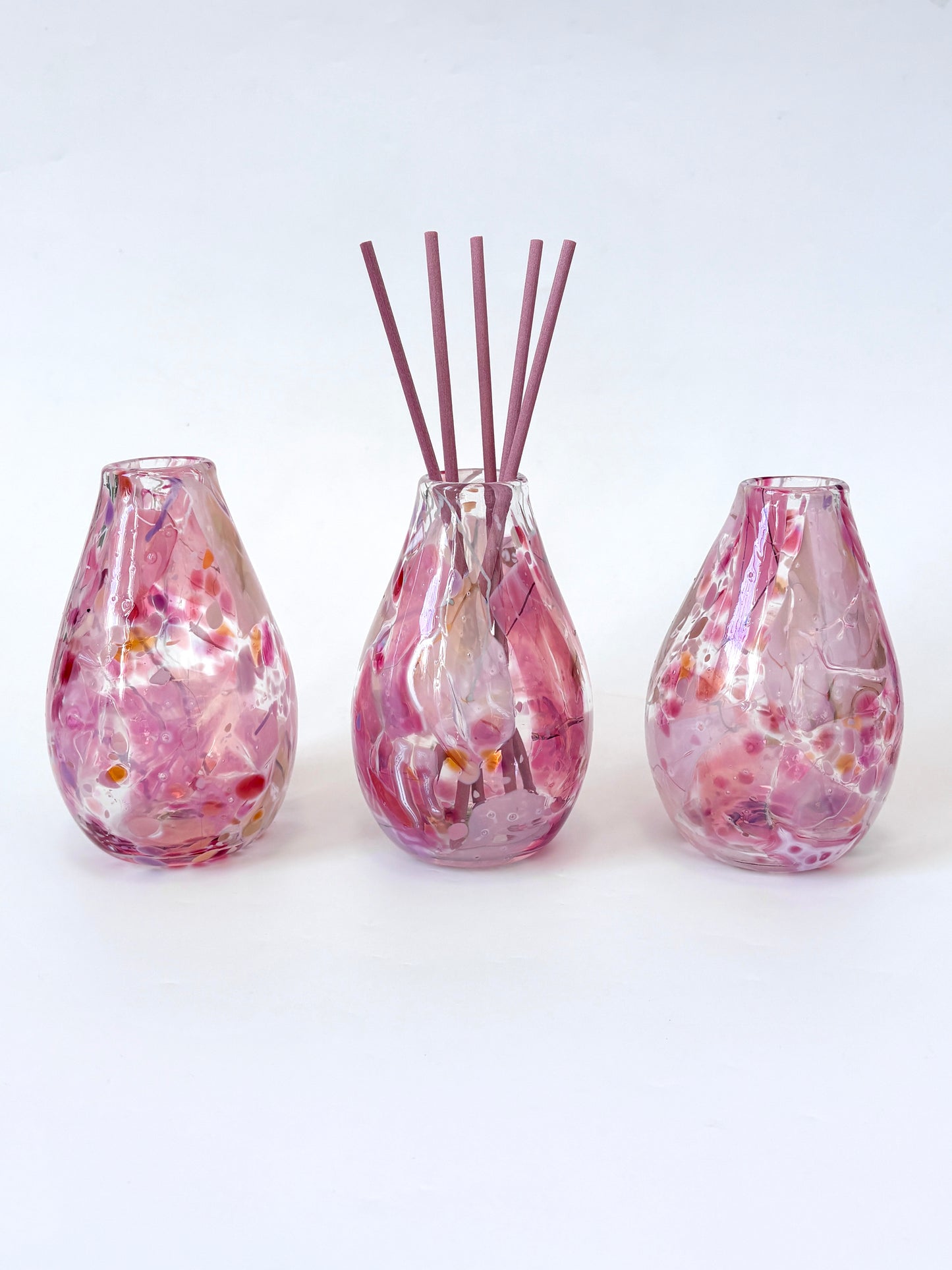 Handblown Glass Diffuser/Vase - Pink Shard