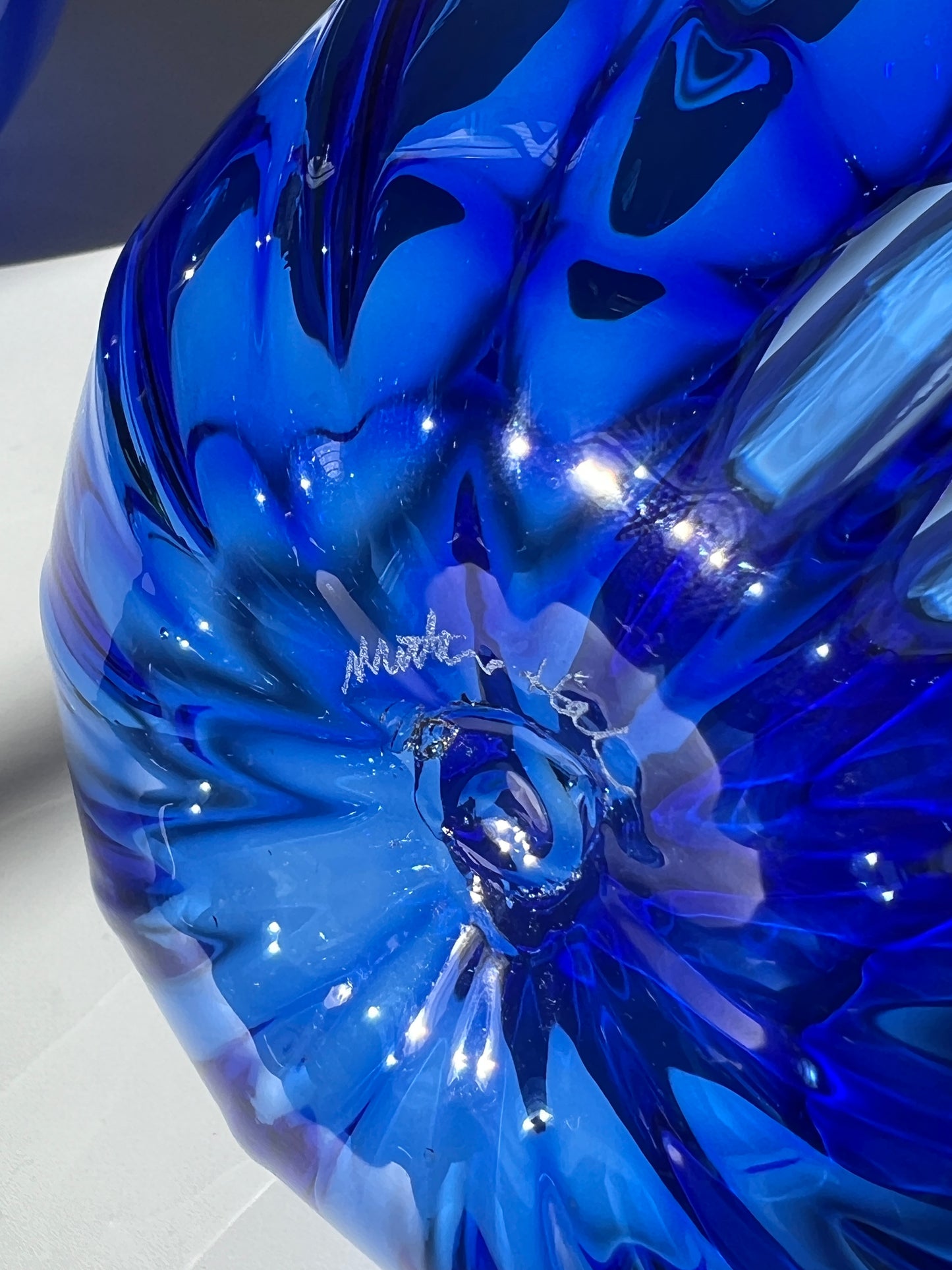 Handblown Glass "Dodici" Vase - Cobalt Blue transparent