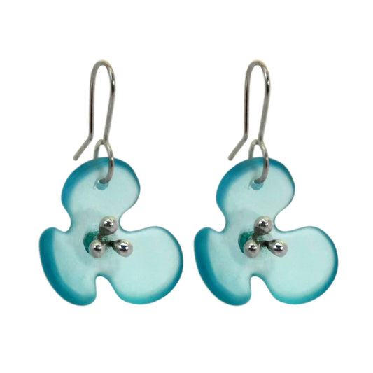 Bombay Flower Earrings - Light blue Glass
