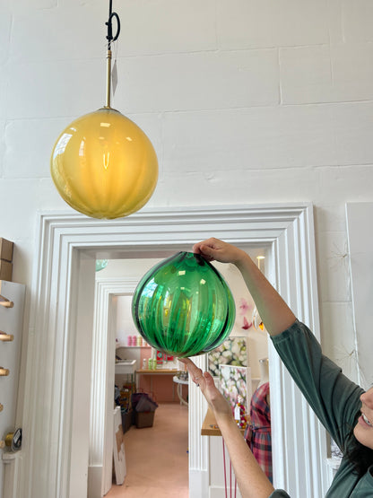 Handblown Glass 'Dodici' pendant light - Emerald Green - made to order