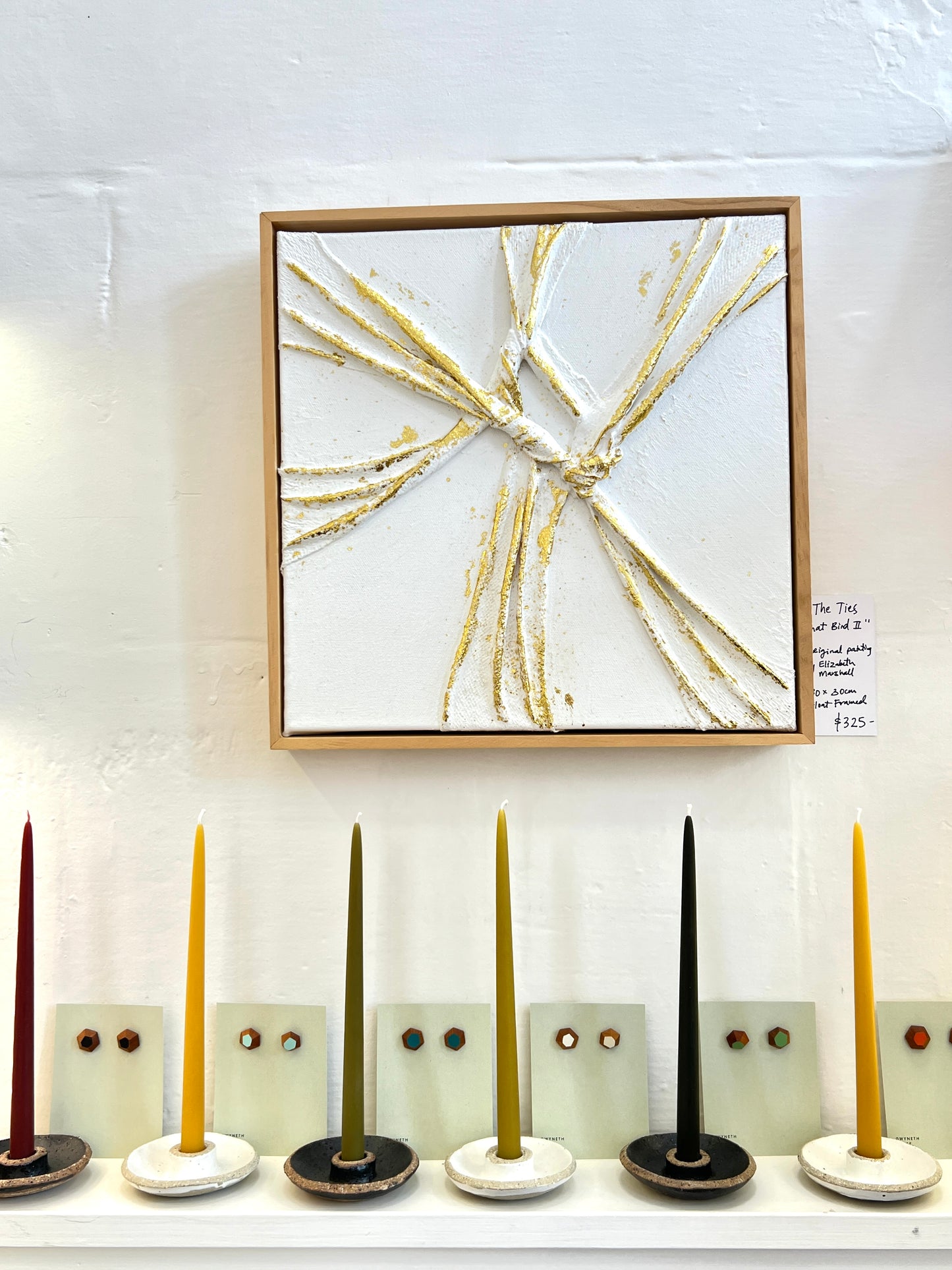 Mini Beeswax Taper Candle - Green (F)