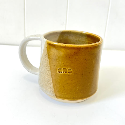 Ceramic "Mrs." Mug - Ochre