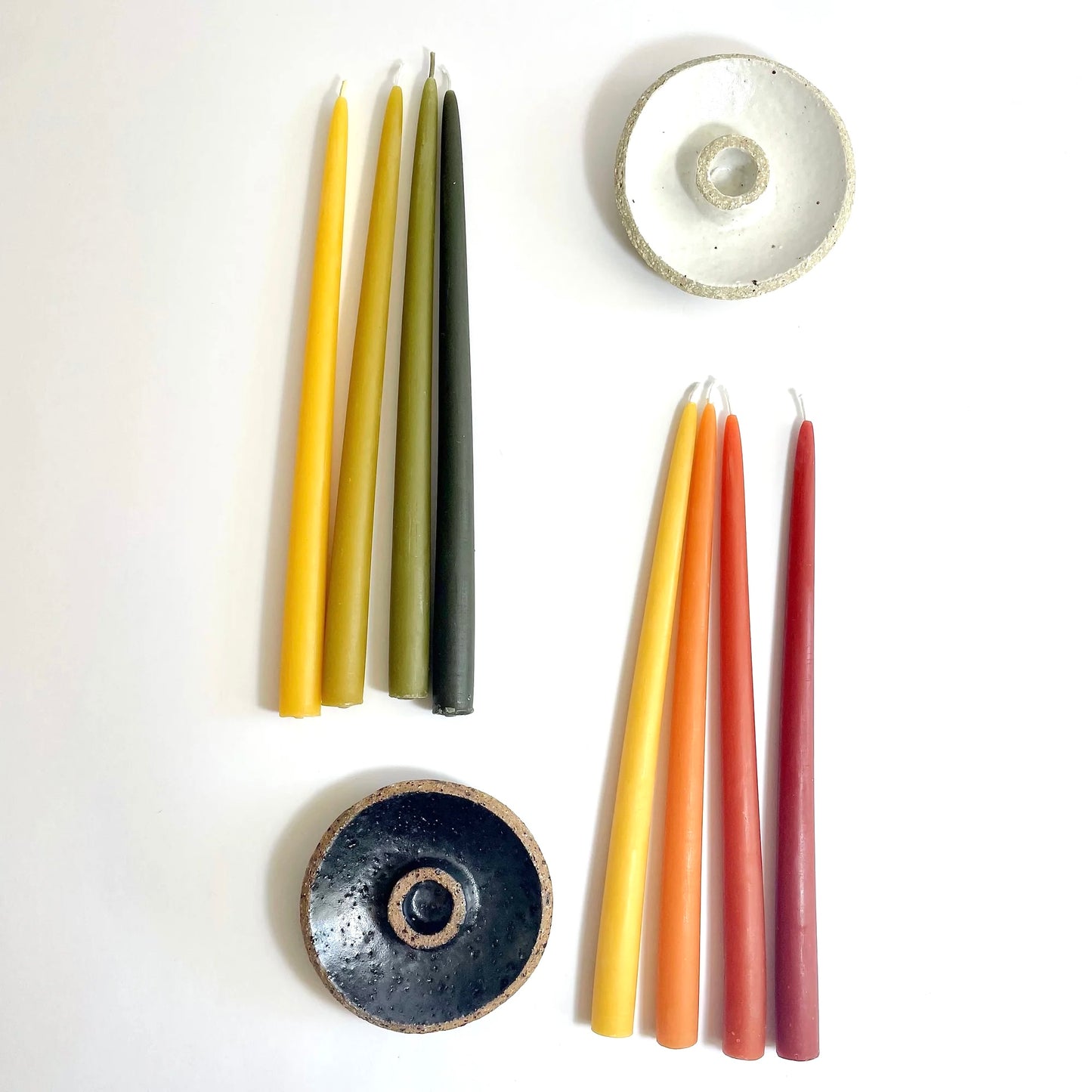 Mini Beeswax Taper Candle - Green (F)