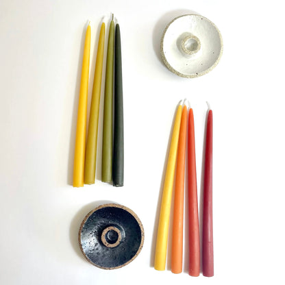 Mini Beeswax Taper Candle - Green (F)