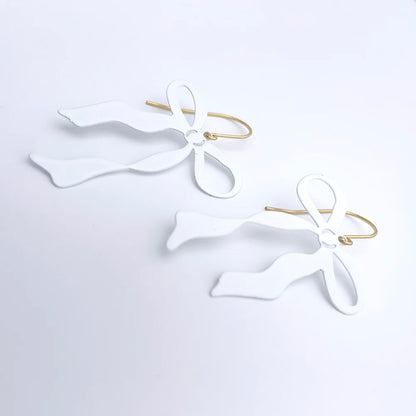 Midi Bow Earrings - Snow White