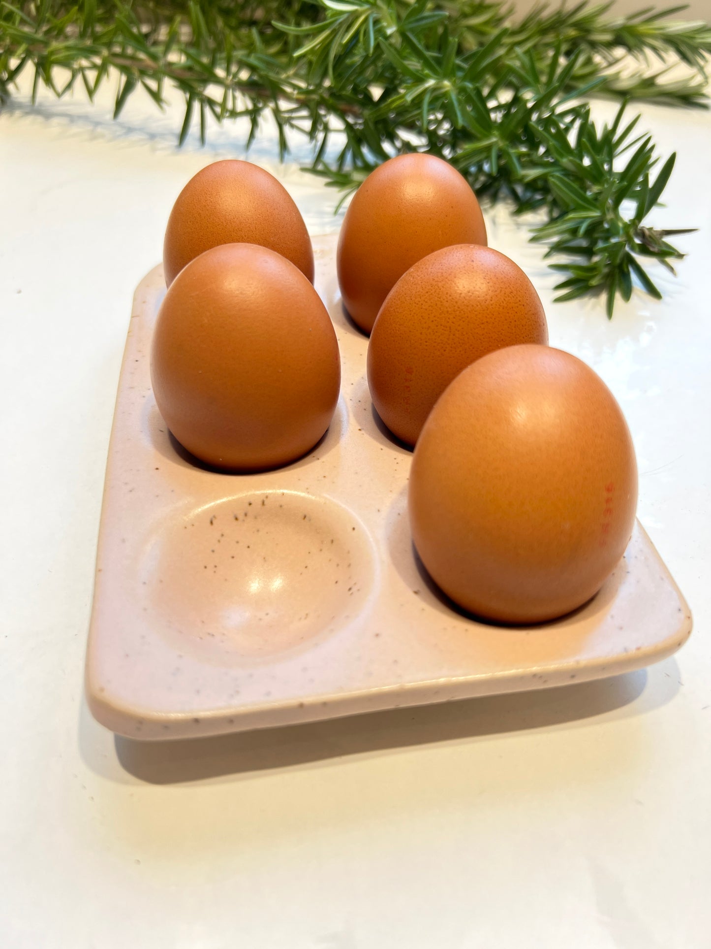 Ceramic Egg Tray - White