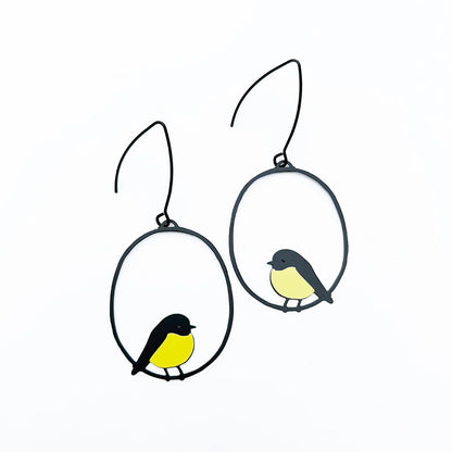 Midi Robin Earrings in Yellow & Black