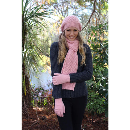 Alpaca Wool Scarf - Rose