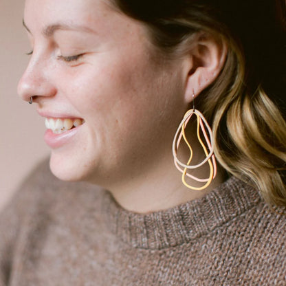 Tri-Shape Earrings in Mixed Metals