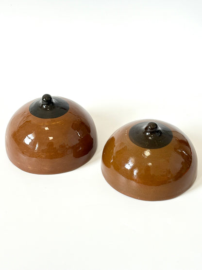 Brown Ceramic Boob Wall Vase by Studio Soph - Round