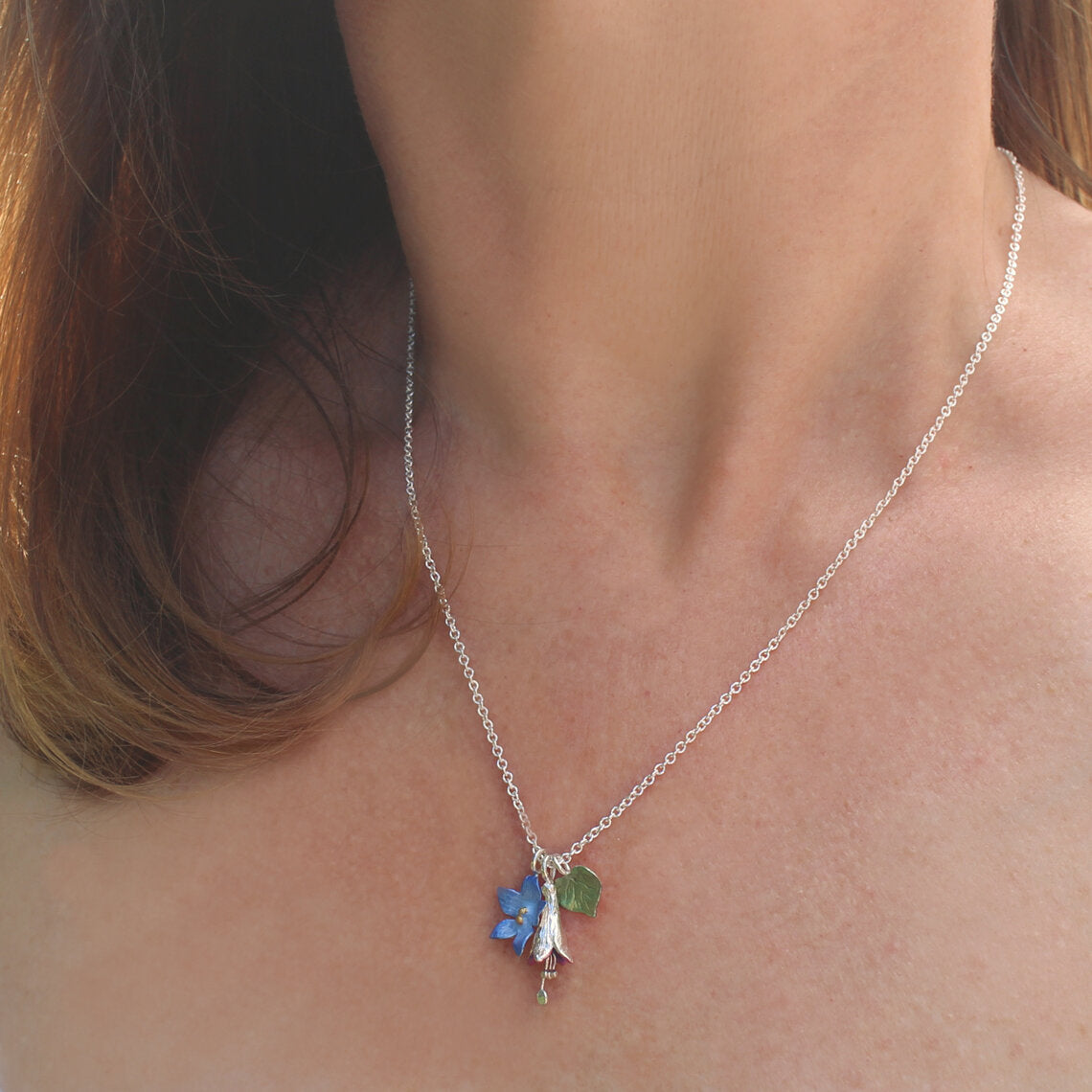 Silver Charm Floral Necklace - Fae