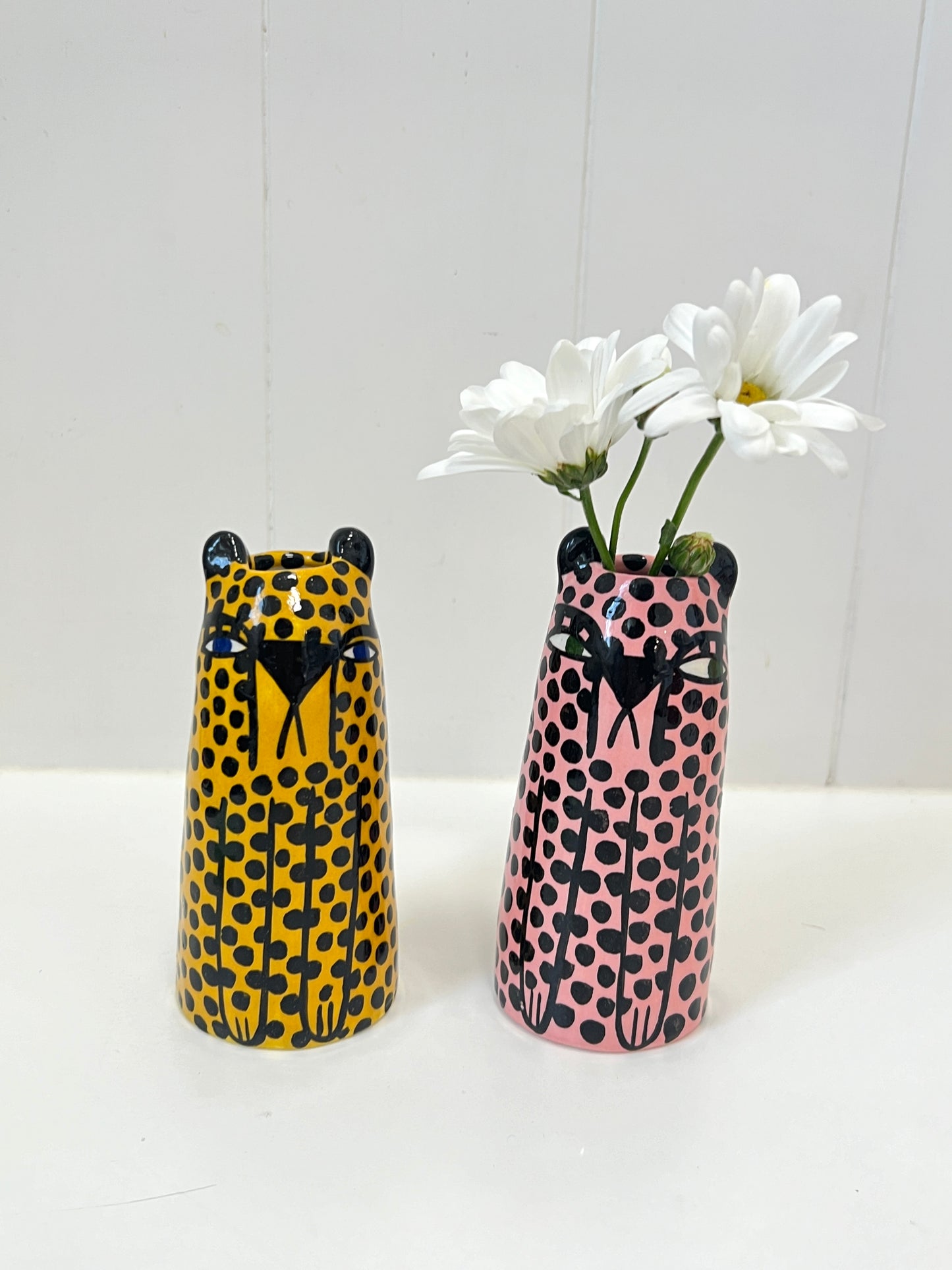 Miniature Ceramic Cheetah Vase by Studio Soph - Yellow