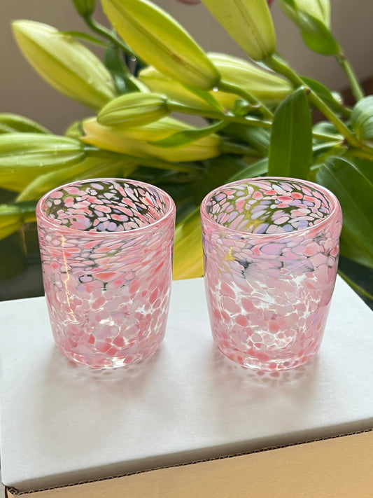 Pair of Handblown Shot Glasses - Soft Pink