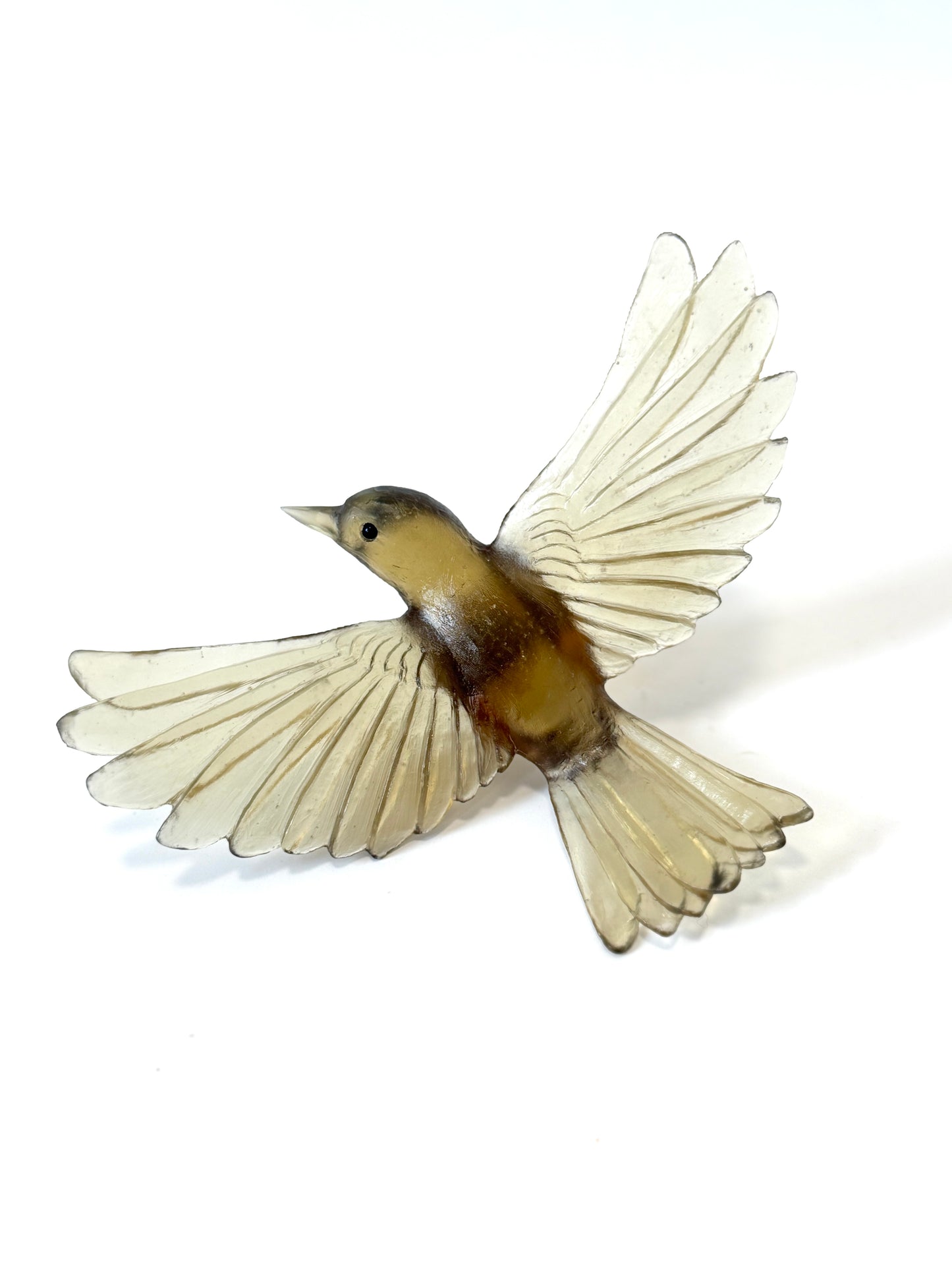 Yellowhead / Mōhua - Bronze - Glass bird artwork by Luke Jacomb Studio
