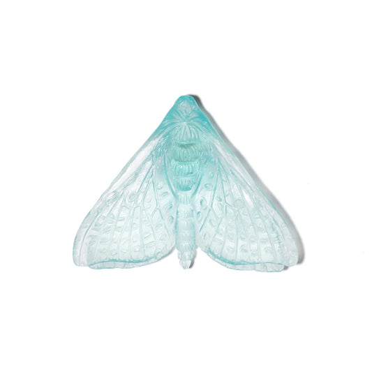 Lake Blue Glass Moth / Pūriri (Wings in) Glass Butterfly Artwork - Classic - by Luke Jacomb