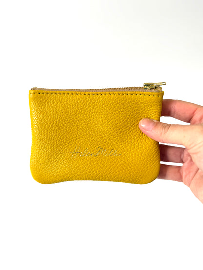 Coin Purse - 12cm - Lemon Drop Leather