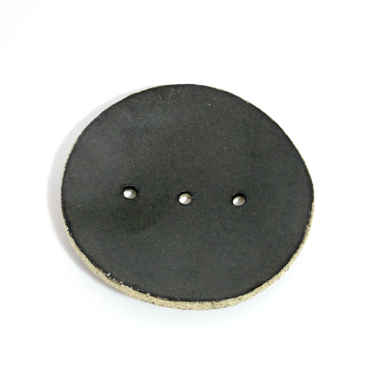 Round Ceramic Soap Dish - Black