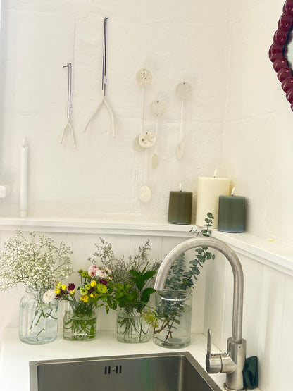 Wish Bone Ornament Raw Porcelain - small