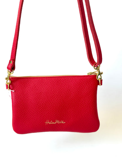 Zipette Bag - Cherry Leather by Helen Miller