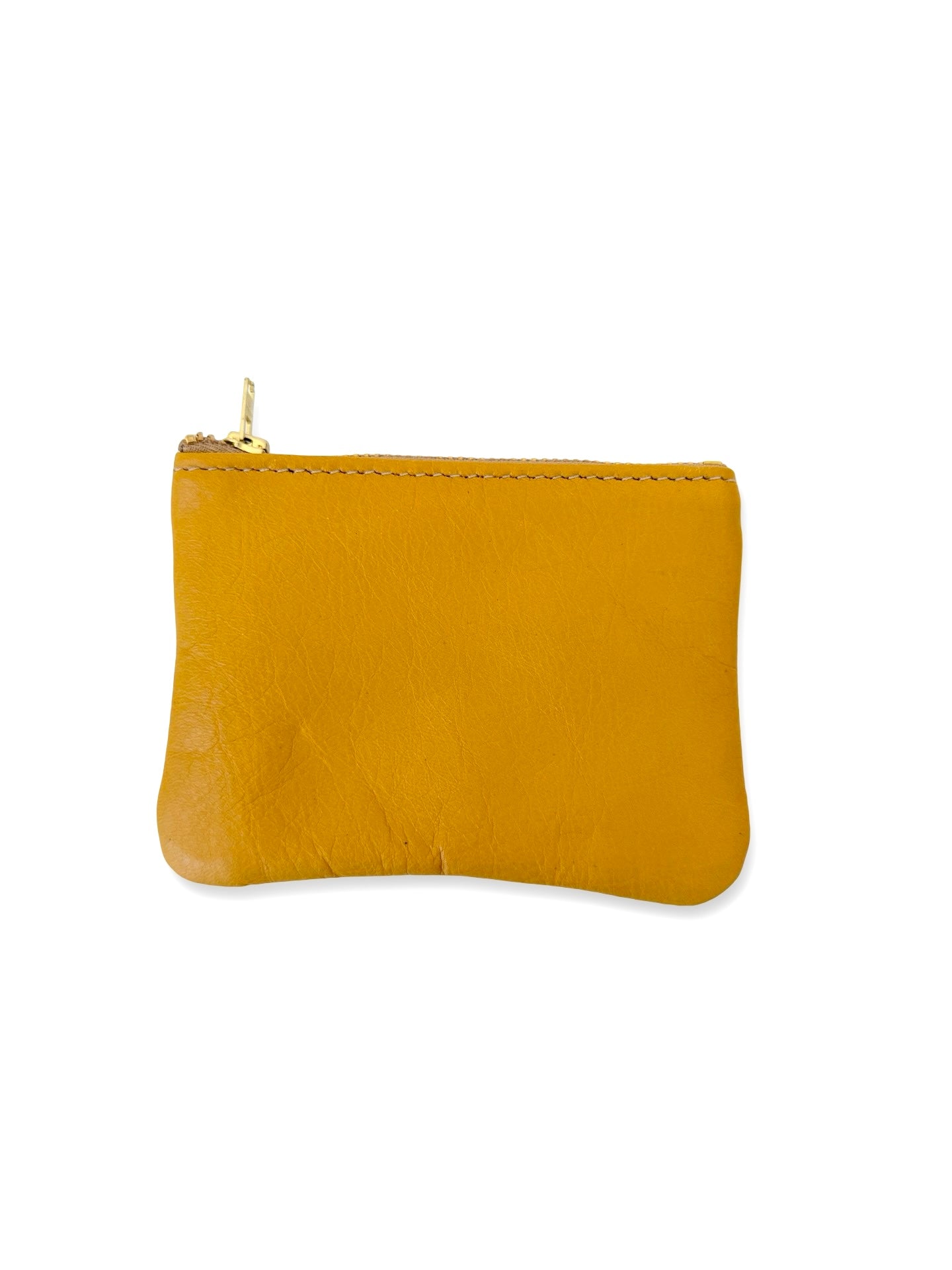 Leather Coin Purse - 12cm - Sunshine Mustard Yellow