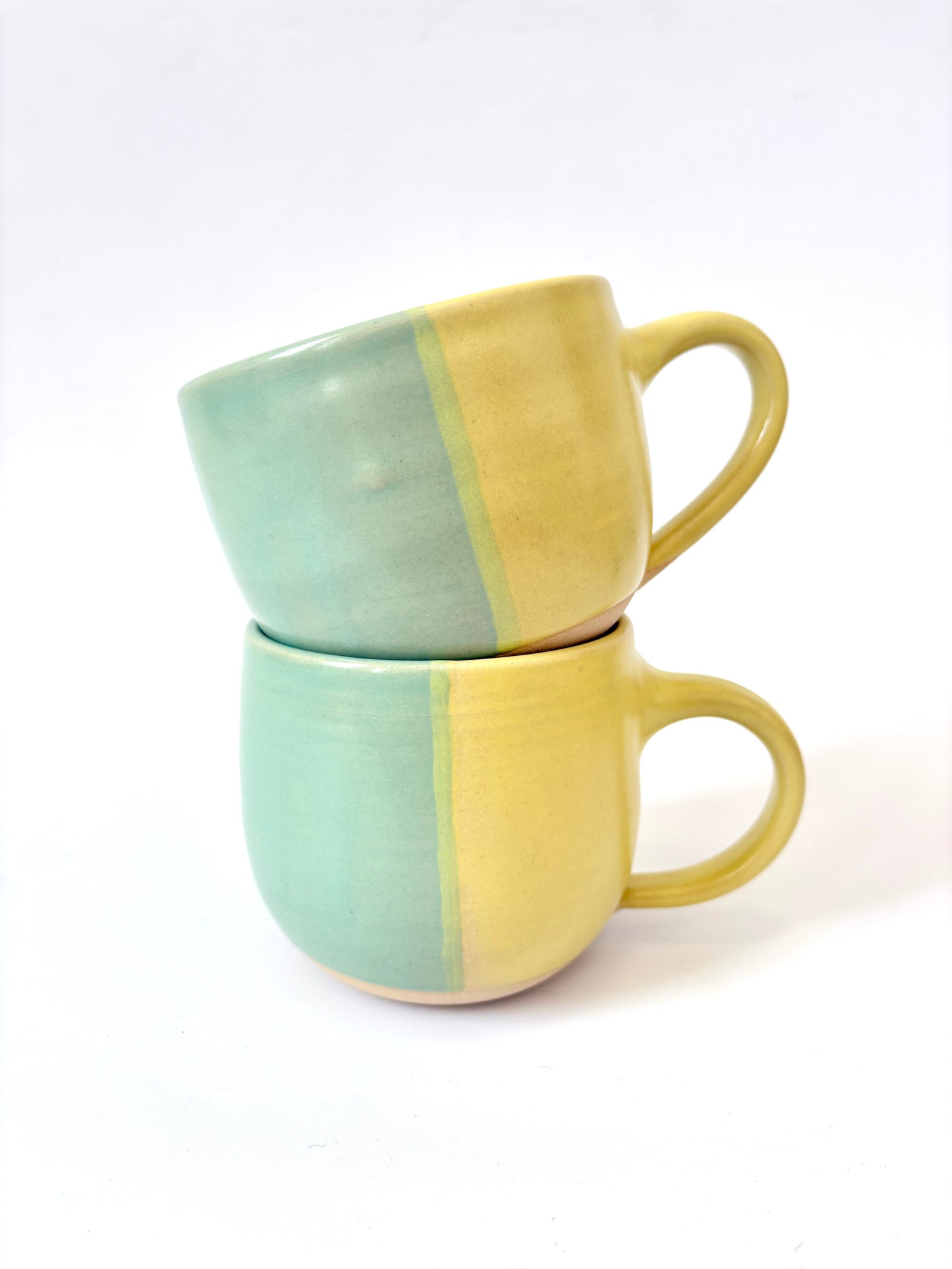 *Exclusive* Two-Toned Ceramic Mug - Lemon / Aqua