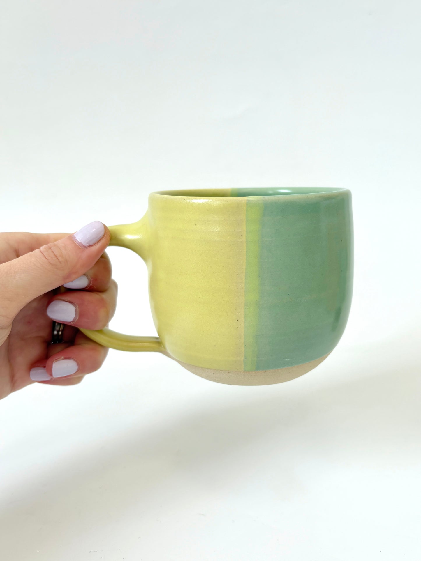 *Exclusive* Two-Toned Ceramic Mug - Lemon / Aqua