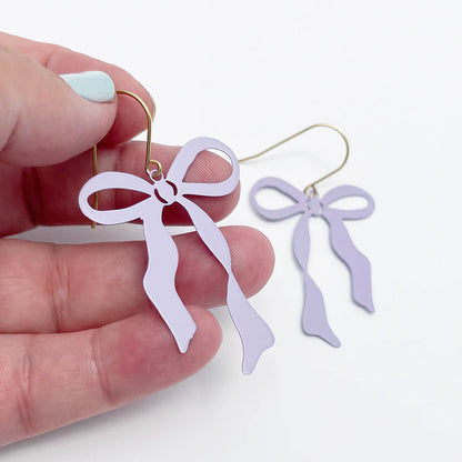 Midi Bow Earrings - Delicate Lilac