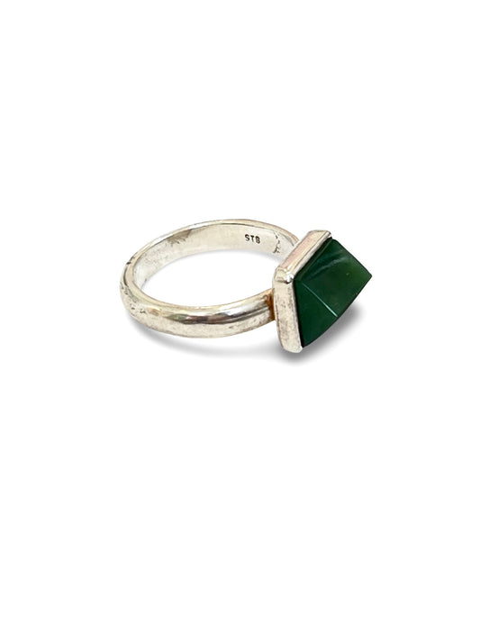 Pounamu & Sterling Silver Ring: Te Whare #2 (RI-WH1)