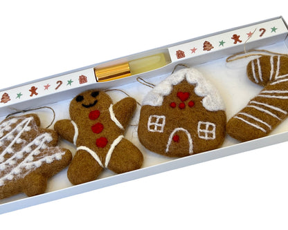 Felt Gingerbread Decoration Set with Fragrance